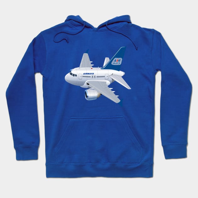 Cartoon airplane Hoodie by Mechanik